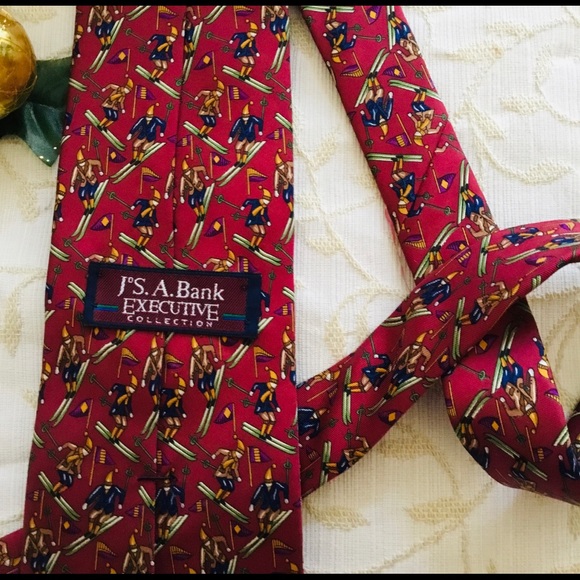 ⛷⛷ HOST PICK 🌺 Silk Skiing Necktie by Joseph A. Bank🎿 - Picture 2 of 4